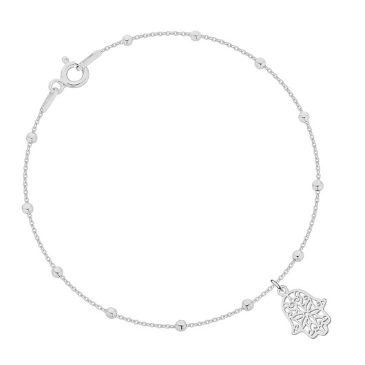 bransoletki srebrne Bransoletka srebrna z ręką fatimy (hamsa)