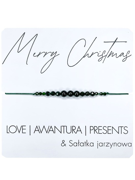 bransoletki na sznurku Świąteczna Bransoletka z kamieni naturalnych Awenturyn, Szmaragd Nilu