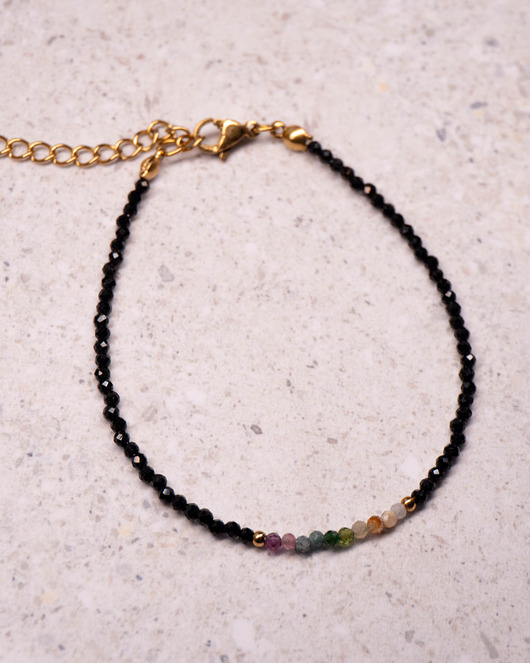 bransoletki złote Bransoletka z czarnego turmalinu