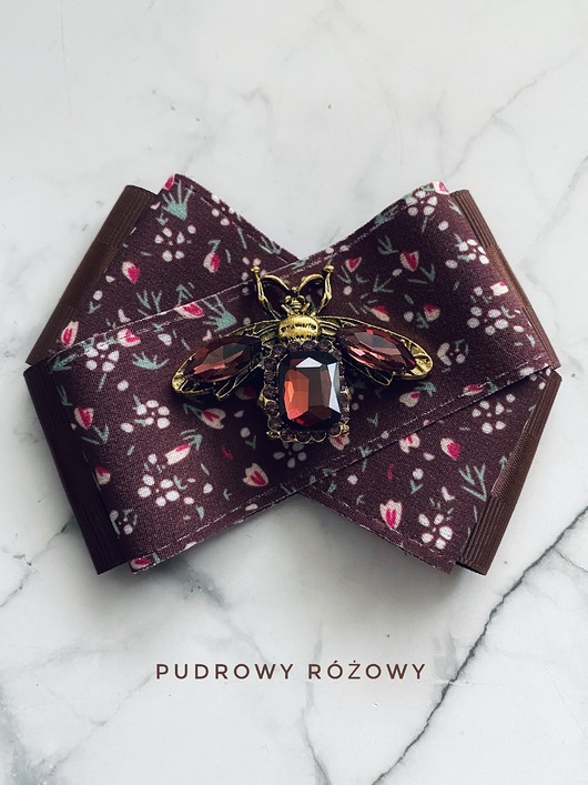 broszki Brosza z cudnym Owadem z kryształków w kolorze wina New Jesień