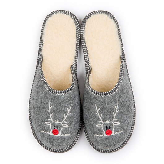 buty męskie Pantofle męskie świąteczne RENIFER kapcie