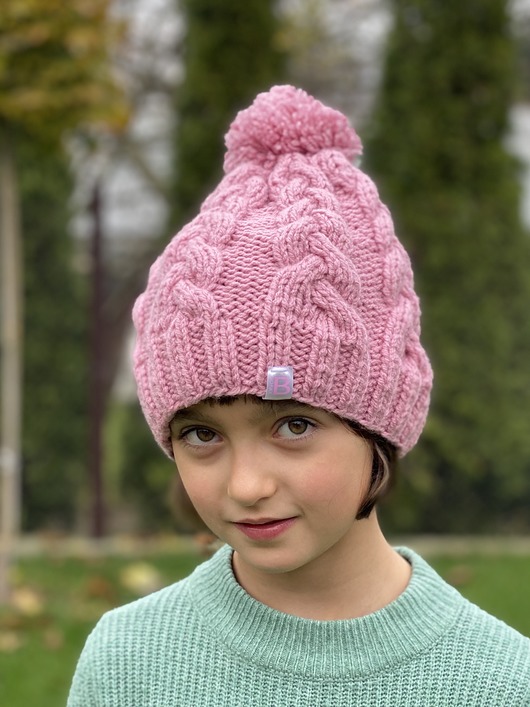 czapki dziecięce Czapka różowy pompon