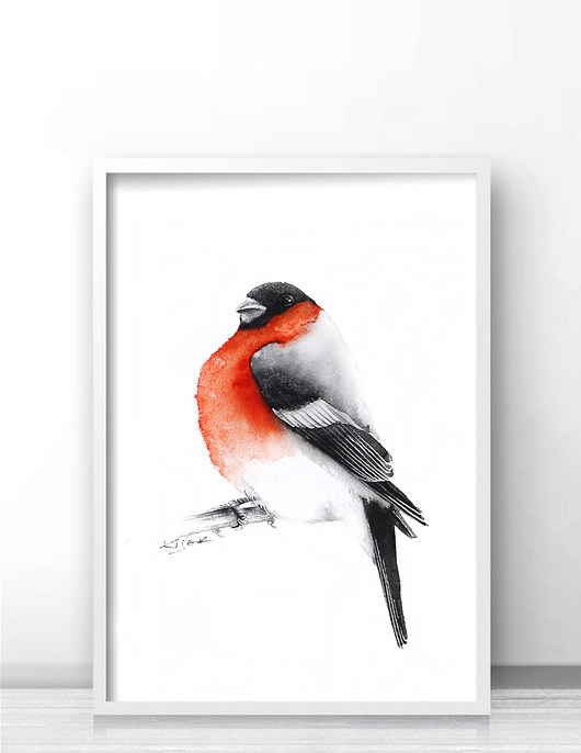 Gil zwyczajny - plakat, reprodukcja 20x30cm Karolina Kijak