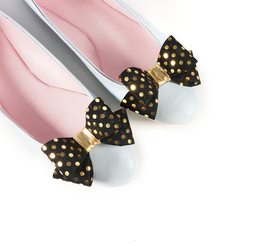 Klipsy do butów Coquet-Kokardki 3d M/Golden Dots Coquet