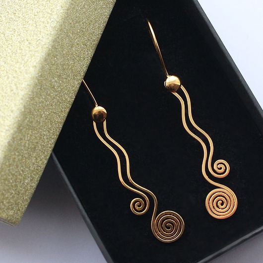 kolczyki pozłacane Kolczyki spirale pozłacane