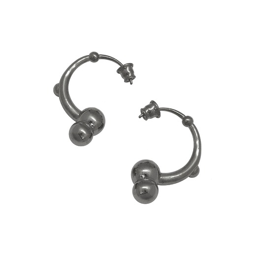 kolczyki srebrne Kolczyki srebrne SPHERE semi / black earrings