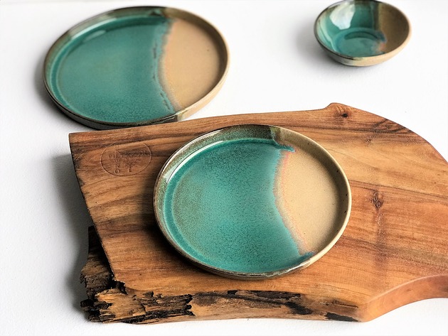 patery i talerze Talerz ceramiczny deserowy ręcznie robiony Rajska Plaża