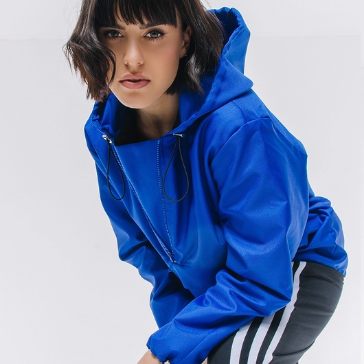 kurtki damskie Kurtka wiatrówka typu anorak indigo