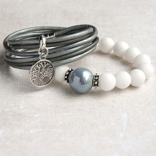 KOMPLET :: silver & white kaktusia