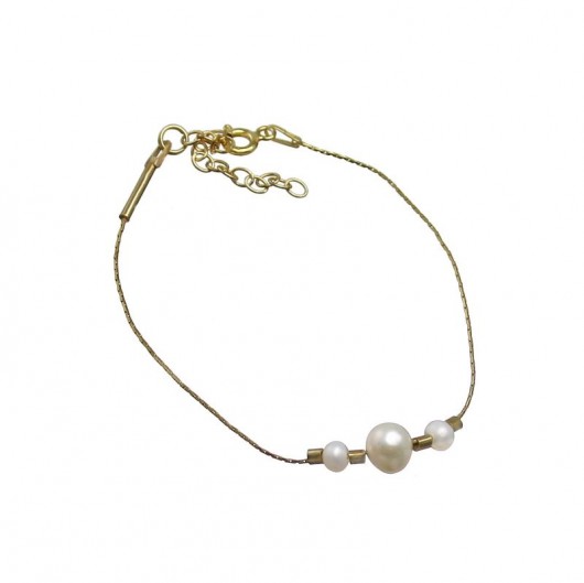 Bransoletka POPLAVSKY GOLD PEARLS ZŁOTO PERŁY POPLAVSKY