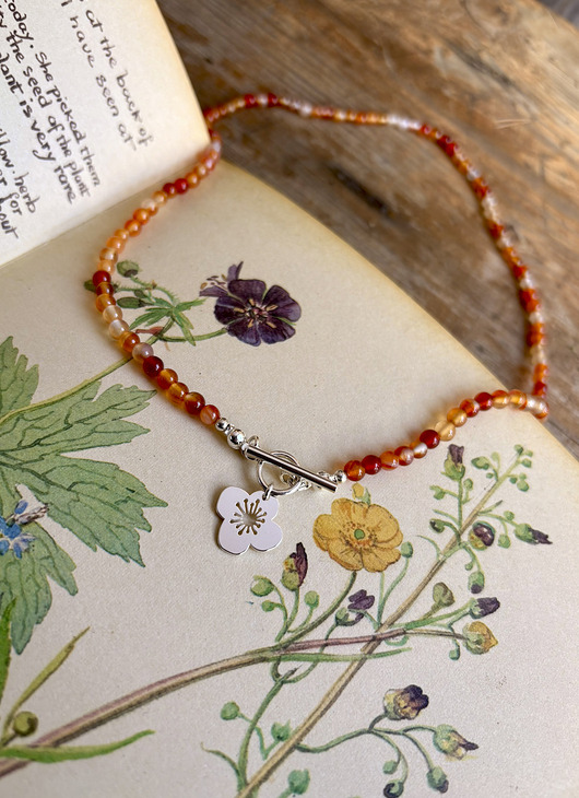 wisiory Anemone orange  - Naszyjnik- Kolekcja 70's vibe