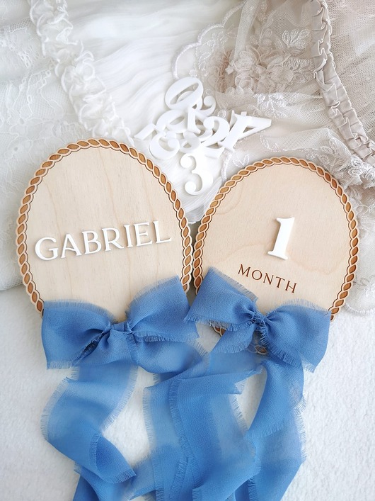 niemowlak - inne Tabliczka do zdjęć dla noworodka, tabliczka z miesiącami, pierwszy rok