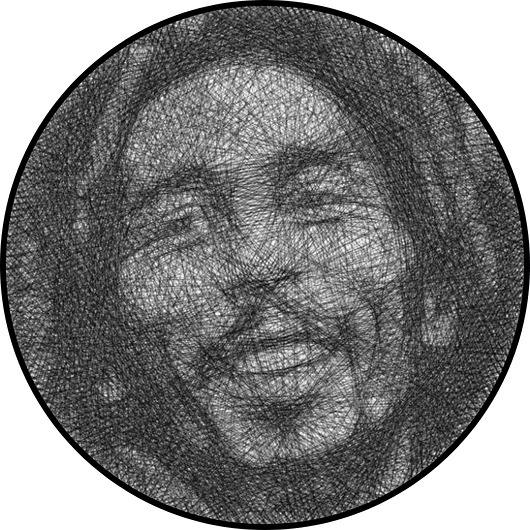 obrazy Bob Marley - Fotorealistyczny unikalny Obraz z Nici String Art 60cm