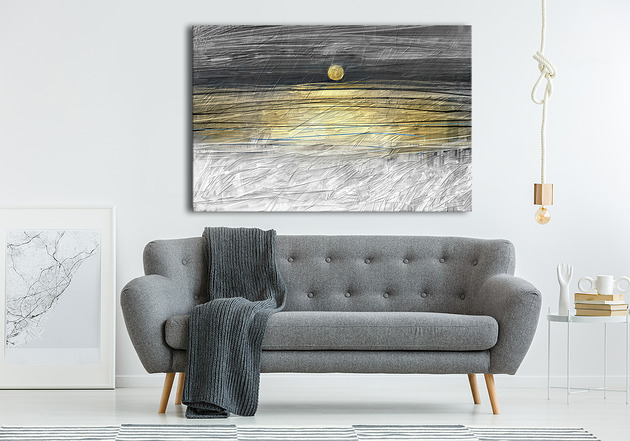 obrazy OBRAZ NA PŁÓTNIE - 120x80cm - Abstrakcja horyzont