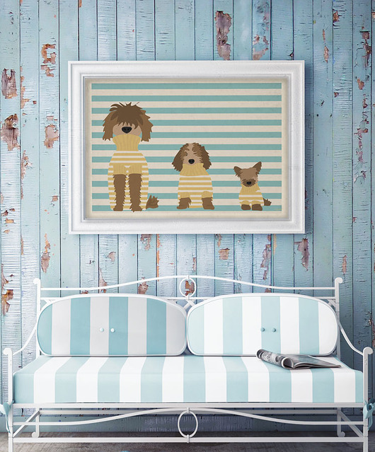 Psy w swetrach - plakat fine art minimalmill