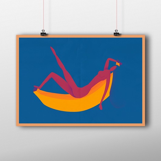 KOBIETA NA BANANIE | PLAKAT A3 Oskar Tomecki