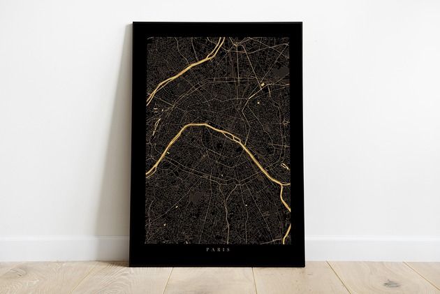 Plakat Paryż / Francja gold maps by P