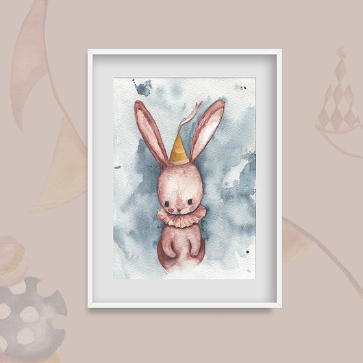 obrazy i plakaty do pokoju dziecięcego Plakat A3 "Circus Bunny"