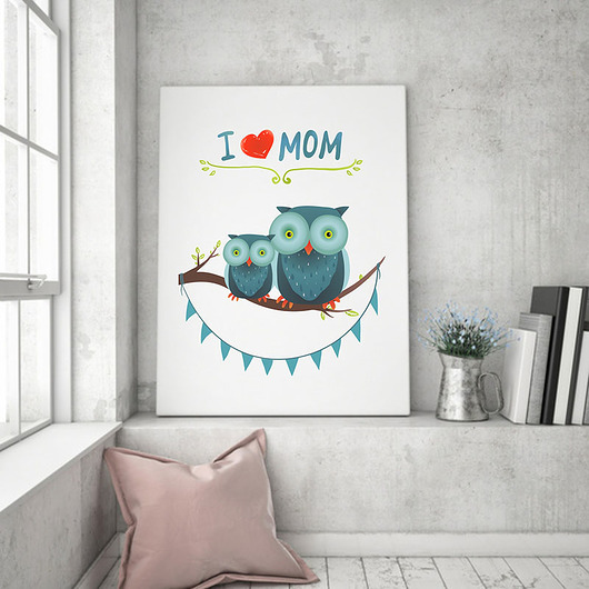 plakaty Plakat. Relacje - i love mom, sowy