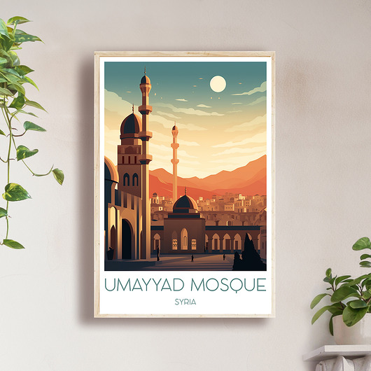 plakaty Syria - Meczet Umajjadów - Plakat, pamiątka dla podróżnika