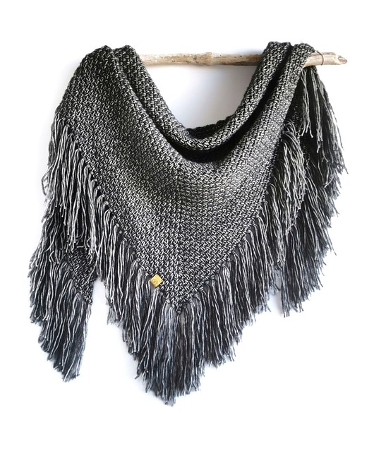 szale damskie Delikatna chusta handmade COSY grafitowa