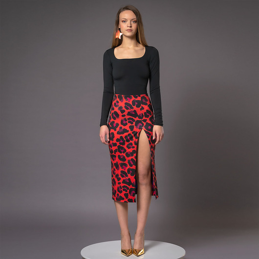 bluzki z długim rękawem damskie Bluzka z dekoltem karo - Linda