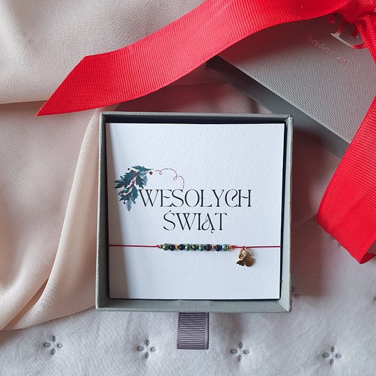 bransoletki na sznurku Świąteczna bransoletka SANTA IS COMMING