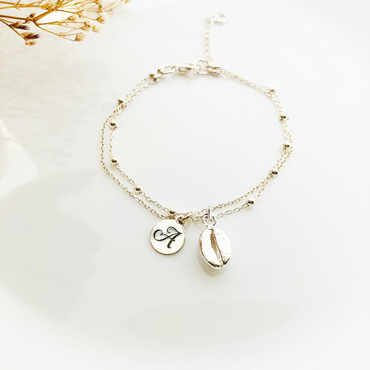 bransoletki srebrne Srebrna Bransoletka z kawą, dla kawosza