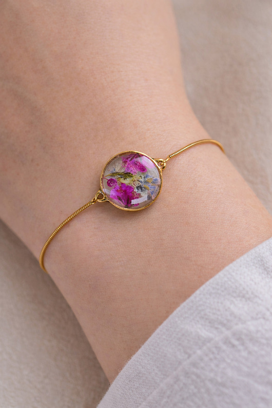 bransoletki z żywicy Regulowana bransoletka z kwiatami