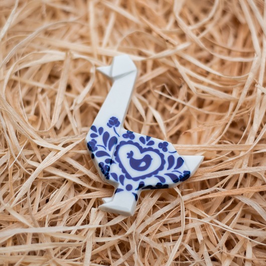 broszki Broszka Porcelanowa Kaczka Folklor