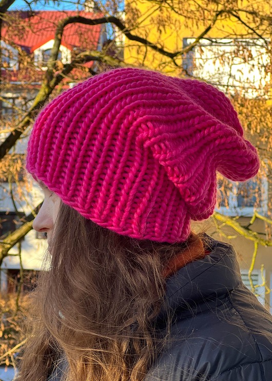 czapki damskie Zimowa czapka z wełny peruwiańskiej Lumi intensywny różowy