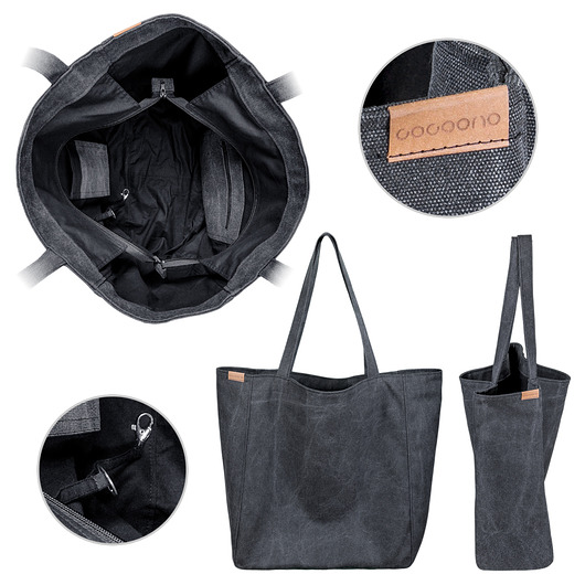 Big Lazy bag torba czarna na zamek / vegan / eco hairoo