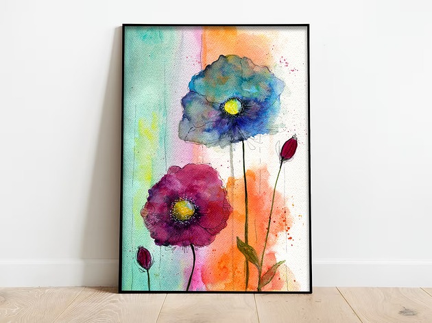 grafiki i ilustracje Kwiaty. Plakat