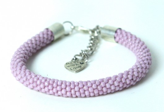 357. Bransoletka koralikowa fioletowa MadeByInati