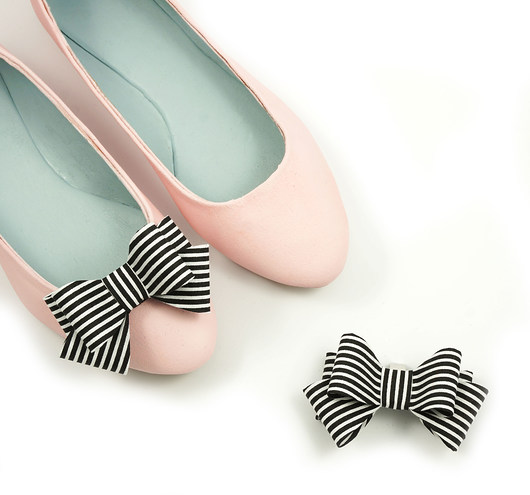 Kokardki 3D STYLE/ Black Stripes-klipsy do butów Coquet
