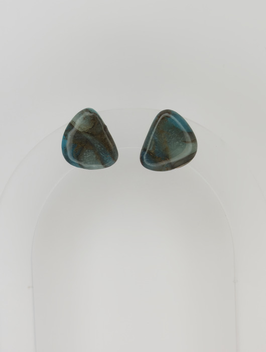 kolczyki z masy plastycznej Kolczyki Gemstone - niebieski kamień