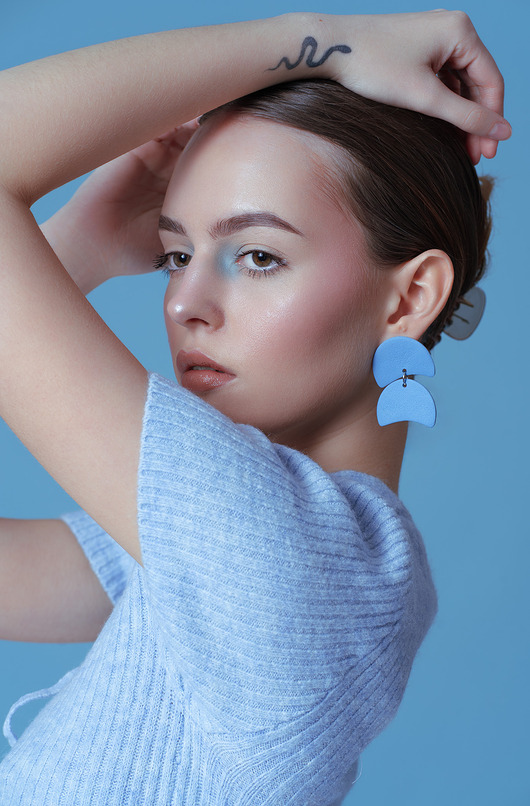 kolczyki z masy plastycznej Kolczyki "Ofelia" baby blue
