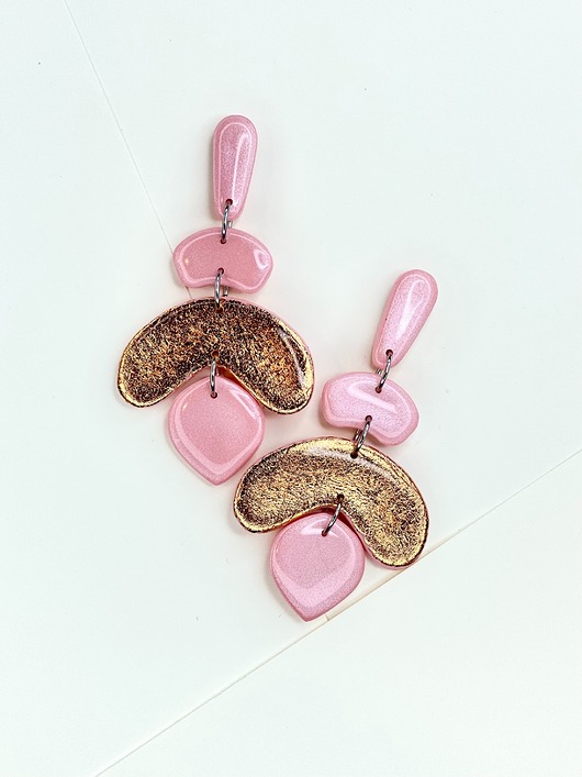 kolczyki z masy plastycznej Kolorowe wiszące kolczyki BEA