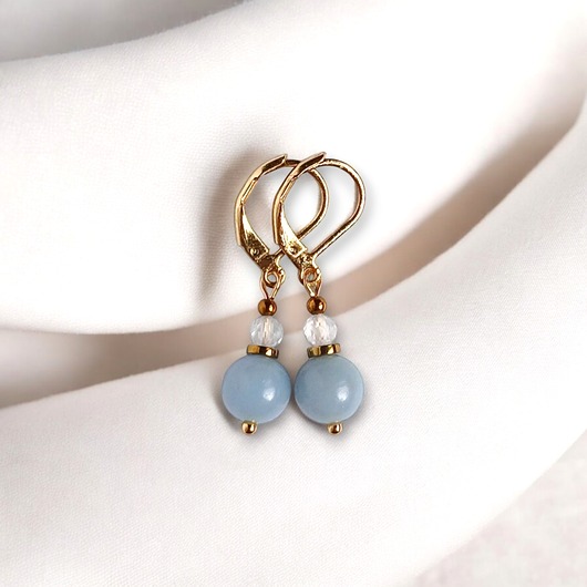 kolczyki z kamieniami Kolczyki angelit i topaz : delikatne