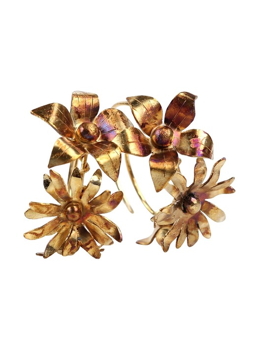 kolczyki srebrne Oksydowane kolczyki srebrne koła z kwiatami tęczowe