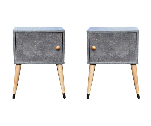 Komplet 2 szafek nocnych beton ciemny Monkey Machine