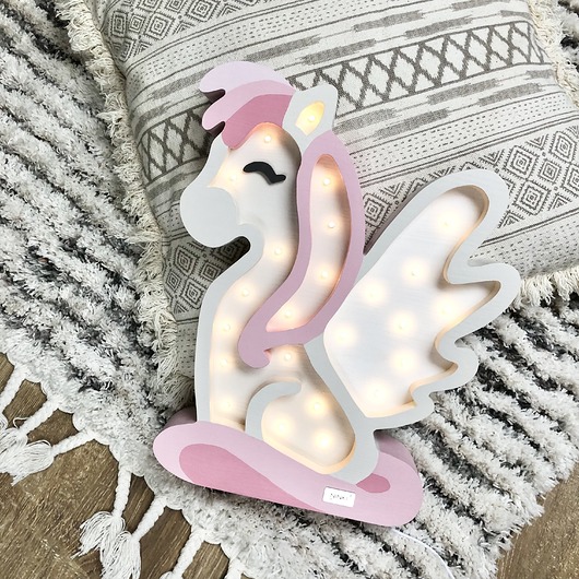 lampy do pokoju dziecka Lampka Drewniana Konik Jagoda