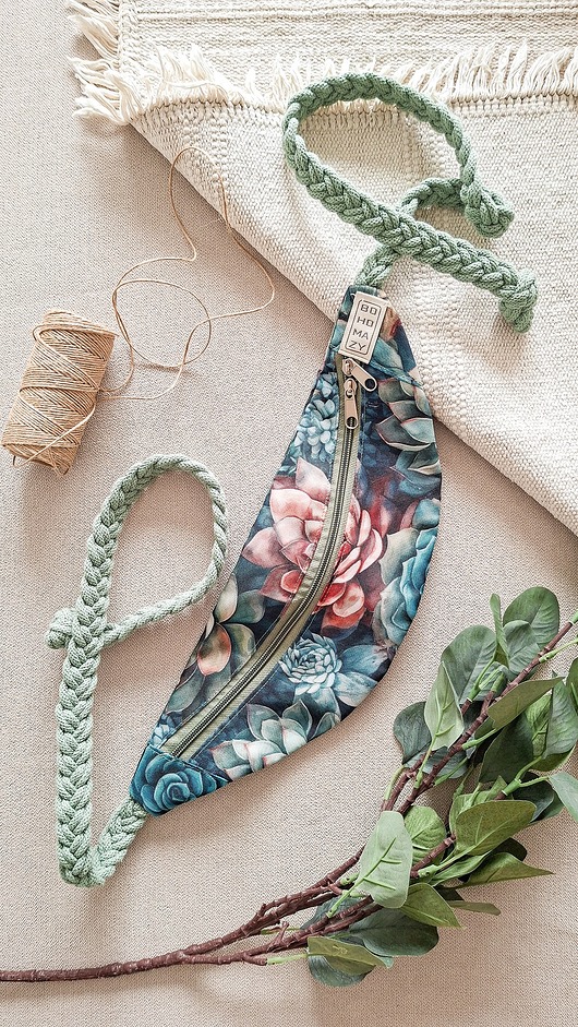 saszetka nerka MALEŃSTWO nerka Bohomazy Succulent Set - nerka handmade unisex