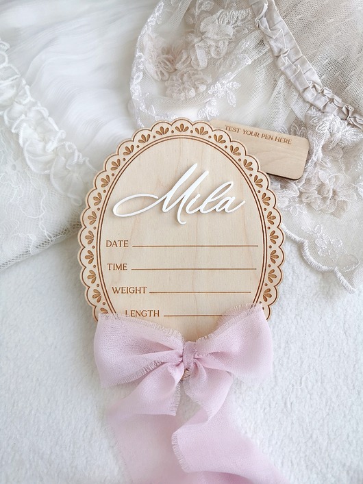 niemowlak - inne Tabliczka powitalna dla noworodka, metryczka dla dziewczynki, prezent noworodek