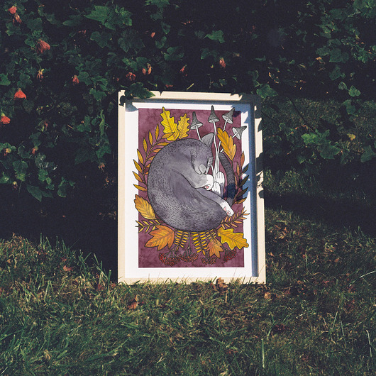 plakaty Jesienny Kot print A5/A4