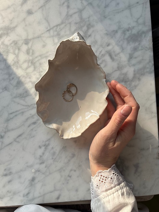 pojemniki na biżuterię Ceramiczna Ostryga Muszelka z Perłą na Biżuterię Perłowa
