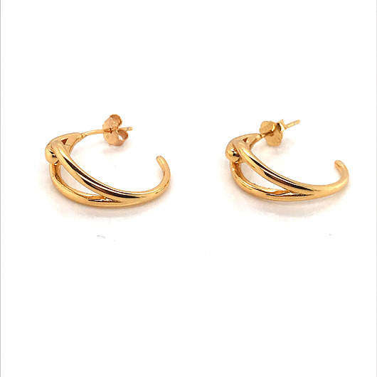 Pozłacane kolczyki półkoła VENA Jewellery