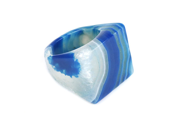 InspiRing Agat Niebieskie Oko rozmiar 16 Brazi Druse Jewelry