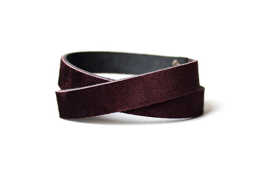 bransoletki skórzane Zamszowa bransoletka Burgund BASIC (S)