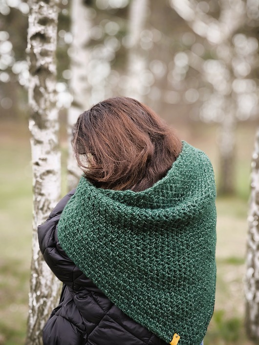 szale damskie Delikatna chusta handmade COSY zielona